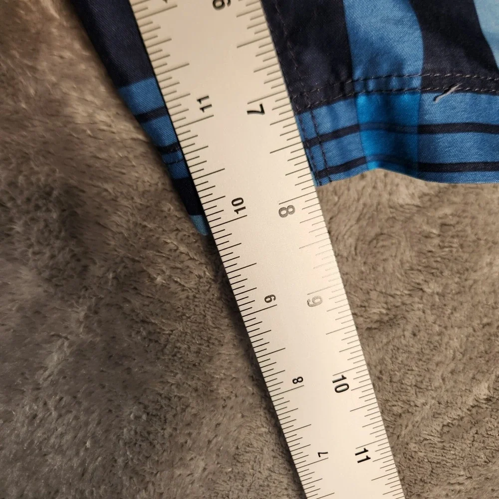 The North Face Swim Trunks Men's Large 36X8 Blue‎ Plaid Board Shorts Pockets